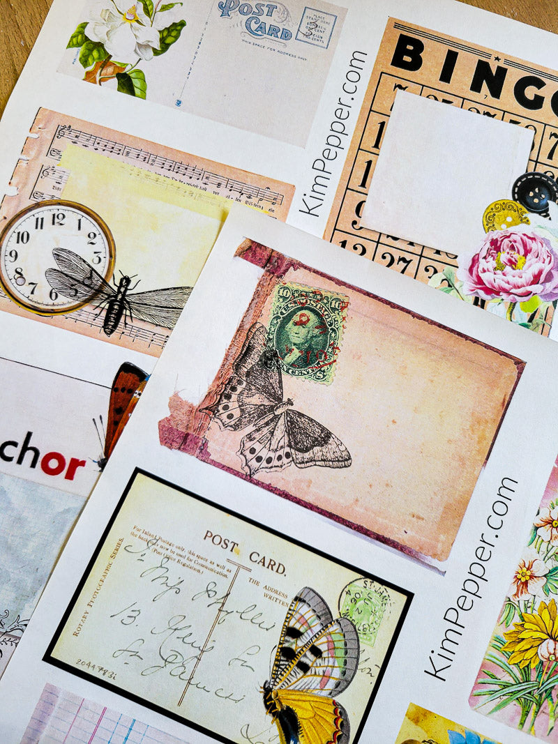 Vintage Ephemera Digital Cards