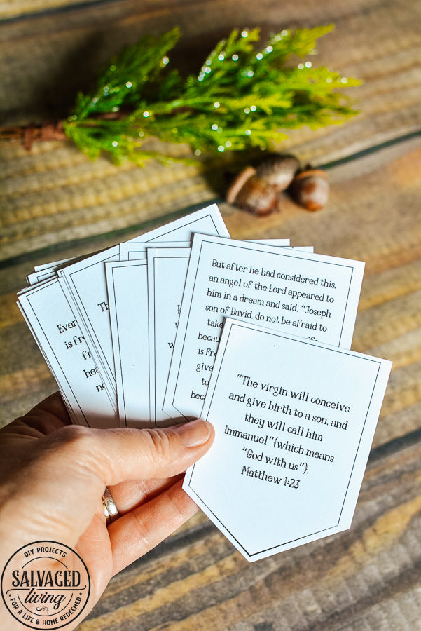 Advent Calendar Printable with Bible Verses Digital Download