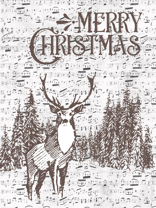 MERRY CHRISTMAS DEER Physical PRINT